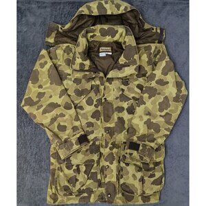 Remington GORE-TEX Mens Duck Camo Hunting Jacket With Hood Size L USA Vintage